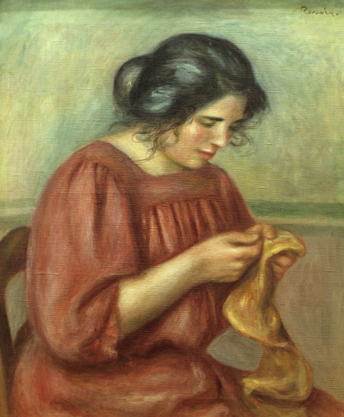 Renoir / Gabrielle sewing / 1908 de Pierre-Auguste Renoir