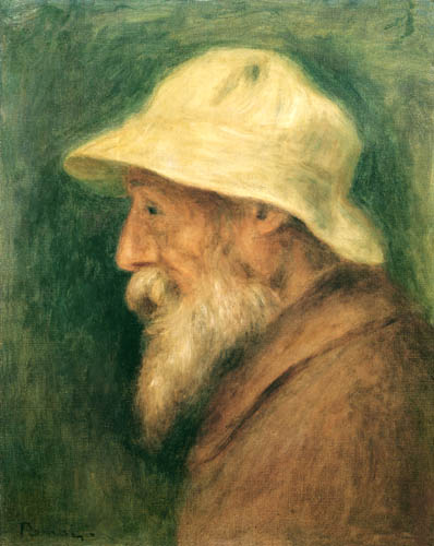 Self-portrait with a white hat de Pierre-Auguste Renoir