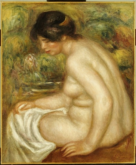 Side view of a seated bather (Gabrielle) de Pierre-Auguste Renoir