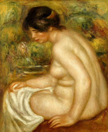 Side View Of A Seated Bather (Gabrielle) de Pierre-Auguste Renoir