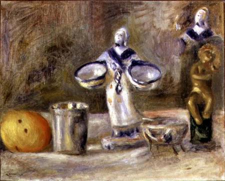 Still Life with a Faience Figure de Pierre-Auguste Renoir
