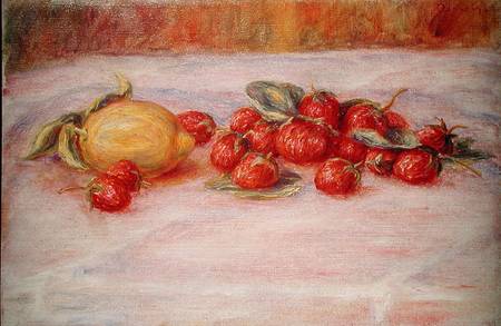 Still Life with Strawberries and Lemon de Pierre-Auguste Renoir