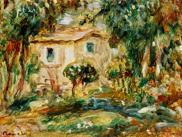 Garden landscape with house. de Pierre-Auguste Renoir