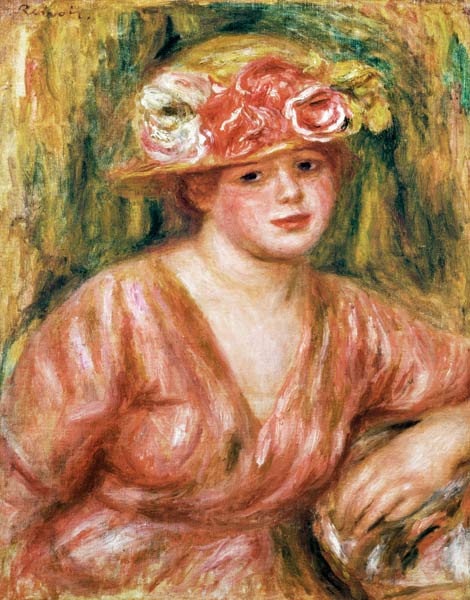 The Rose Hat or Portrait of Lady Hessling de Pierre-Auguste Renoir