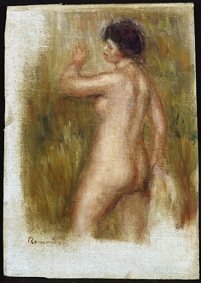 The Bather (oil on canvas laid down on panel) de Pierre-Auguste Renoir