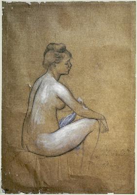 Renoir / Seated Woman Bathing / Drawing