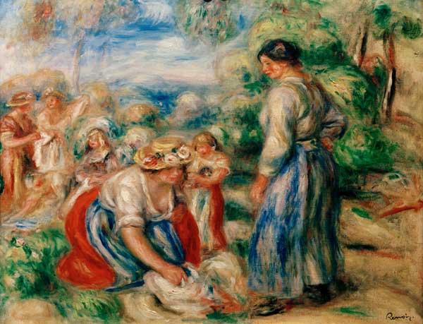 A.Renoir, Wäscherinnen de Pierre-Auguste Renoir