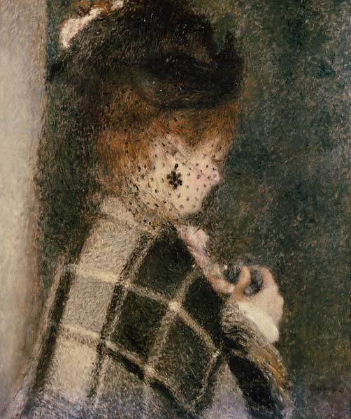 Young Woman with a Small Veil de Pierre-Auguste Renoir