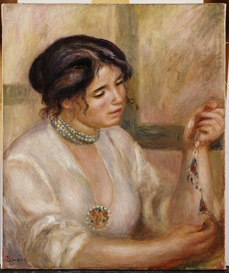 Woman with a Necklace de Pierre-Auguste Renoir
