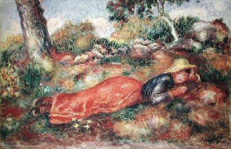 Young Girl Sleeping on the Grass de Pierre-Auguste Renoir