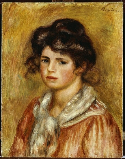 Young Girl with a White Handkerchief de Pierre-Auguste Renoir