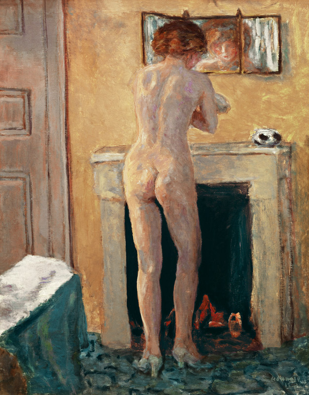 Nude before Fire-place, Back View de Pierre Bonnard
