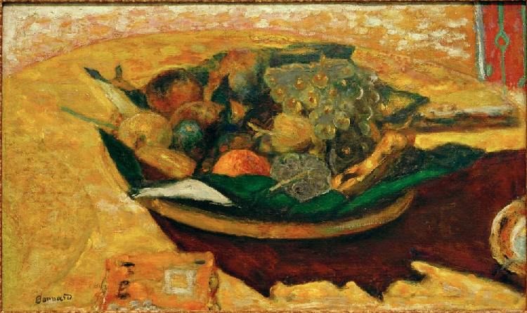 Coupe de fruits sur une table de Pierre Bonnard