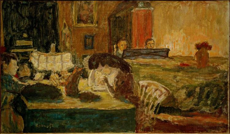 Der Abend im Salon (Familie Terrasse) de Pierre Bonnard