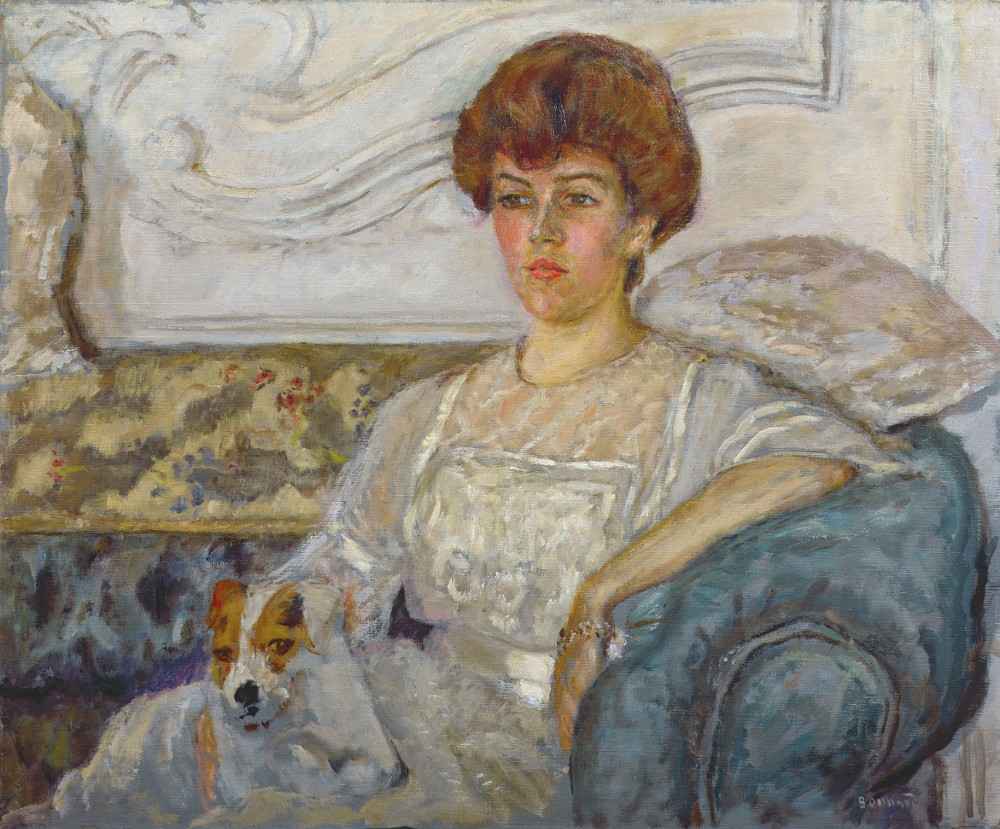 Woman on a blue sofa de Pierre Bonnard