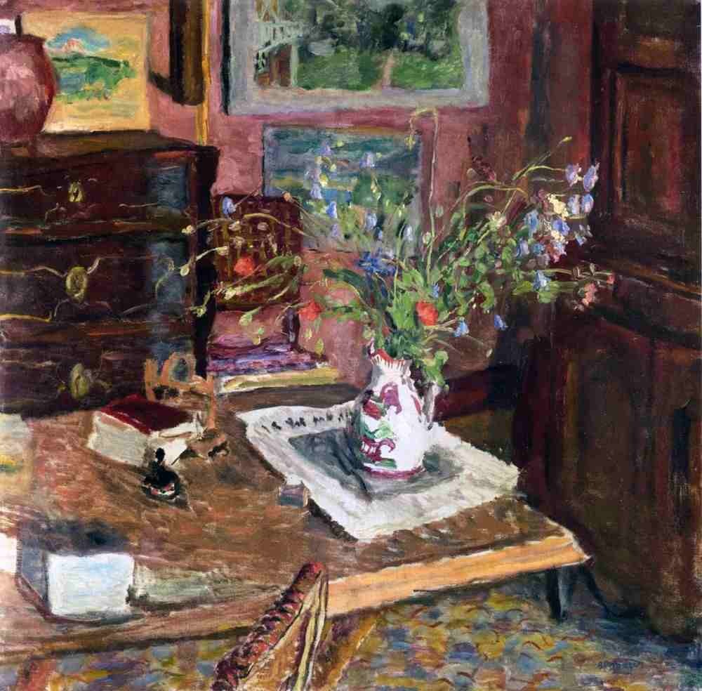 Interior with flowers de Pierre Bonnard