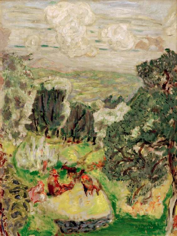 L'Oliveraie; Paysage aux Chèvres de Pierre Bonnard
