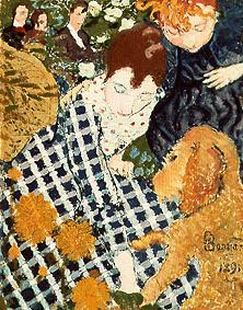 Mother with child and dog. de Pierre Bonnard