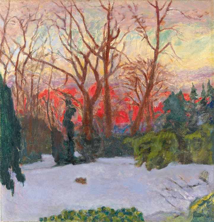 Schneebedeckter Garden bei Sonnenuntergang (Le Jardin sous la Neige, Soleil Couchant) de Pierre Bonnard