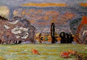 Pasture with red cows at Vernon de Pierre Bonnard