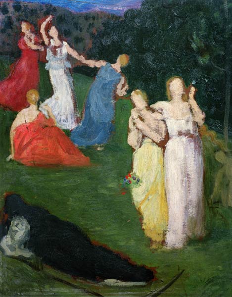 Death and the Maidens (oil on millboard) de Pierre-Cécile Puvis de Chavannes