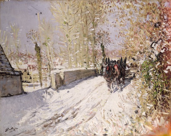 Winter landscape de Pierre-Eugène Montézin