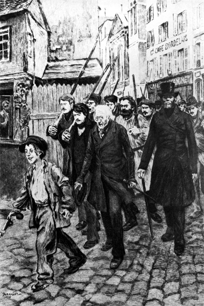 Gavroche Leading a Demonstration, illustration from 'Les Miserables' by Victor Hugo de Pierre Georges Jeanniot