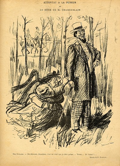 An Assault on Modesty or Mr. Chamberlain''s Dream, from ''Le Rire'', 28th May 1898 de Pierre Georges Jeanniot