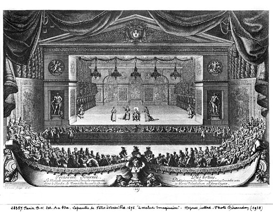 The Third Day, from ''La Malade Imaginaire'' Moliere (1622-73) performed in the garden at Versailles de Pierre Lepautre