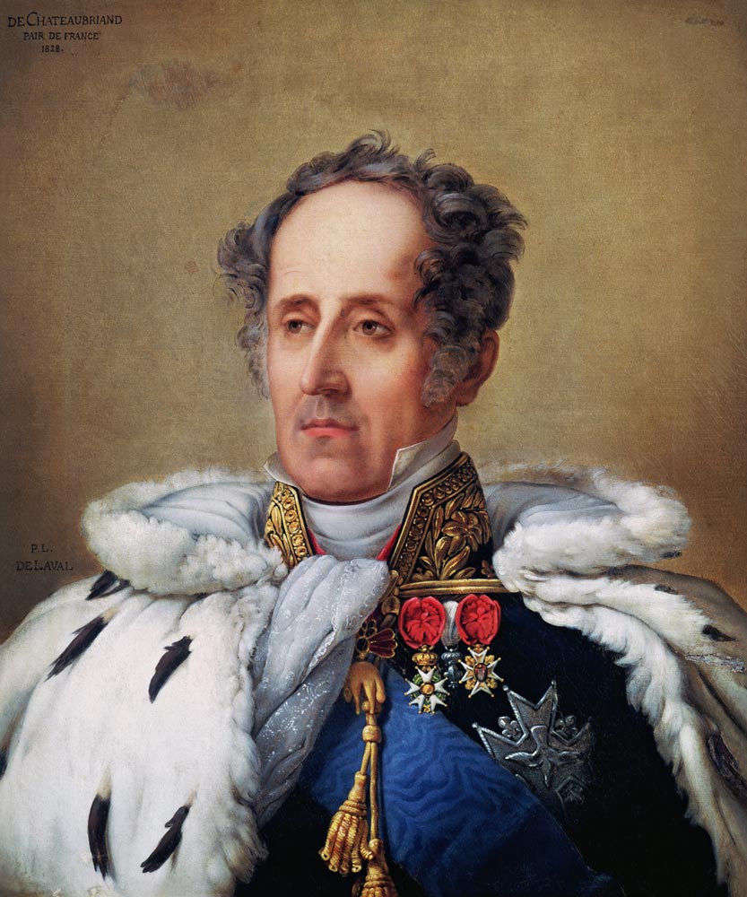 Portrait of Francois Rene (1768-1848) Vicomte de Chateaubriand de Pierre Louis Delaval or De Laval