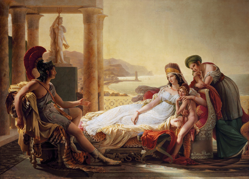 Aeneas reports Dido of the decline Trojas de Pierre Narcisse Guérin