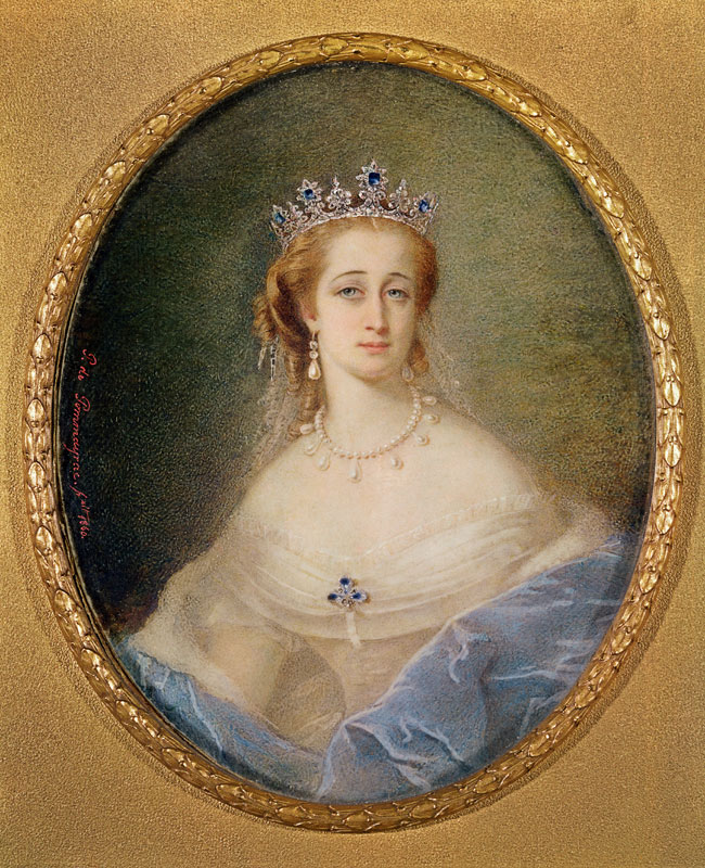 Portrait miniature of the Empress Eugenie (1826-1920) de Pierre Paul Emmanuel de Pommayrac