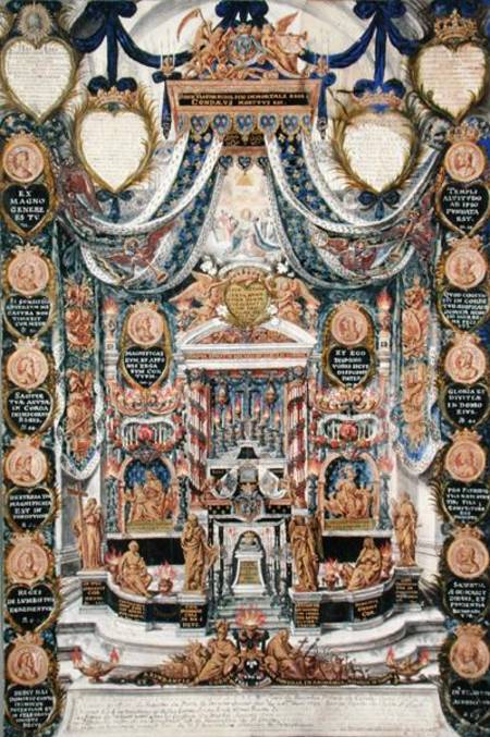 Decoration for the Burial of the Heart of Louis II de Bourbon (1621-86) Prince of Conde, at the Chur de Pierre Paul Sevin