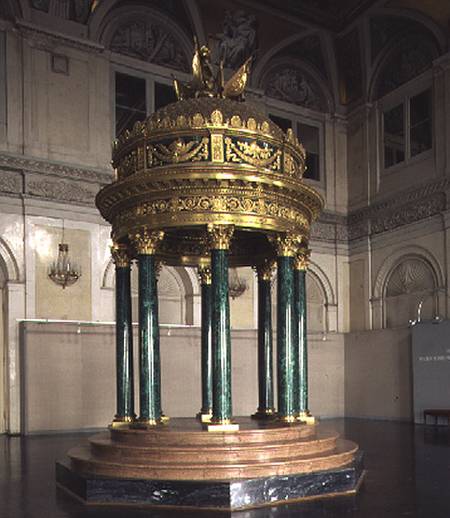 Model of a temple rotunda, 1827-34 (malachite, gilt de Pierre Philippe Thomire