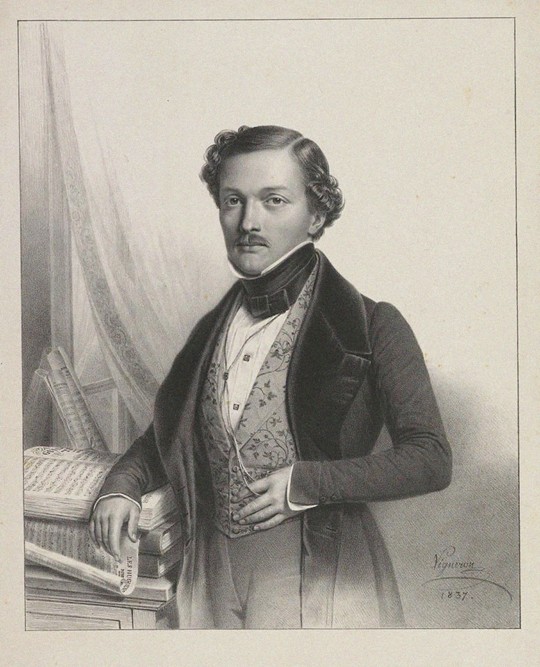 Portrait of the singer Gilbert-Louis Duprez (1806-1896) de Pierre Roch Vigneron