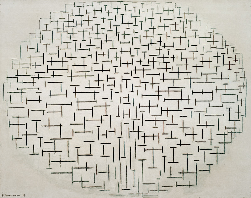 Composition in b&w de Piet Mondrian