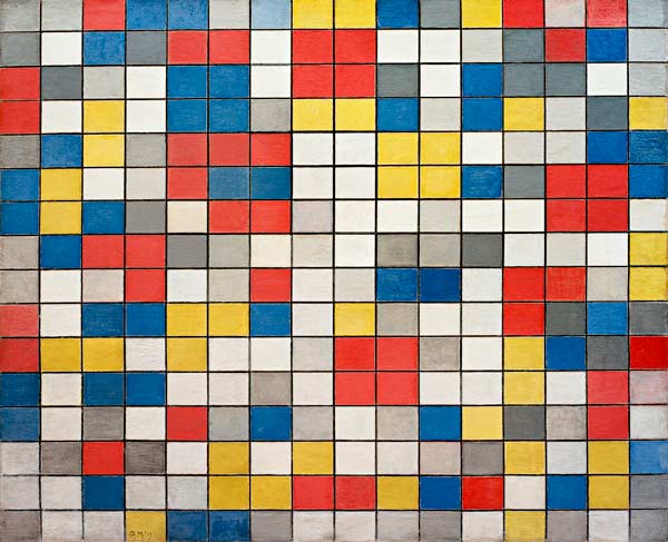 Composition Damebrett de Piet Mondrian