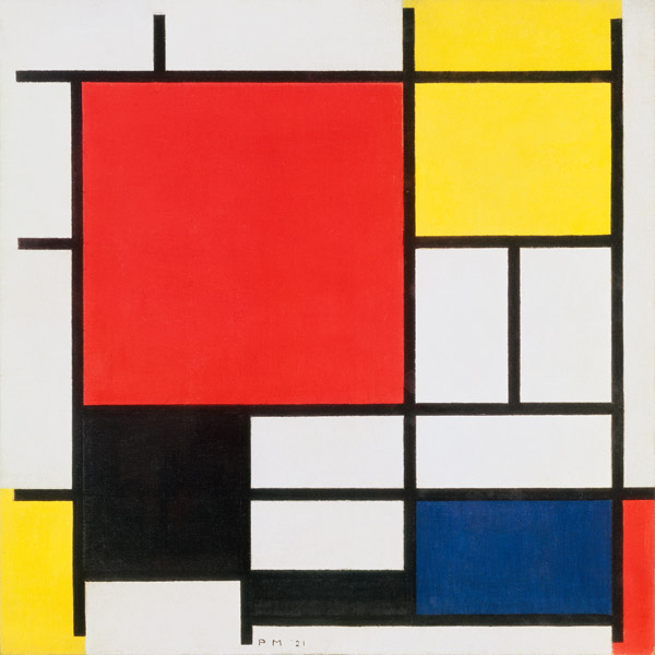 Composicion Con Rojo Amarillo Azul Y Negro Piet Mondrian En