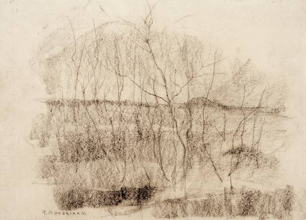 Landscape with trees de Piet Mondrian