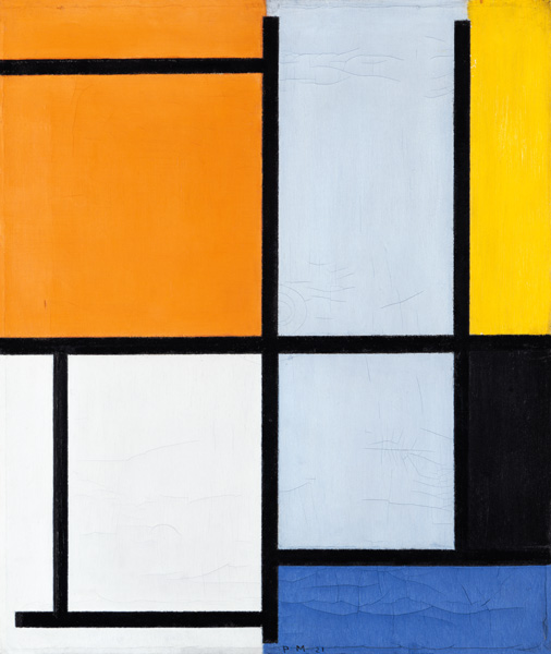 Tableau 3 with orange…/ 1921 de Piet Mondrian