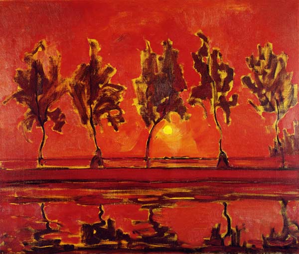 Trees on the Gein: Moonrise de Piet Mondrian