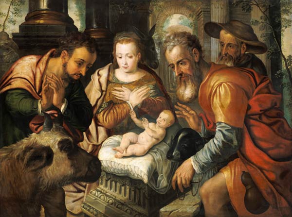 The adoration of the shepherds de Pieter Aertzen