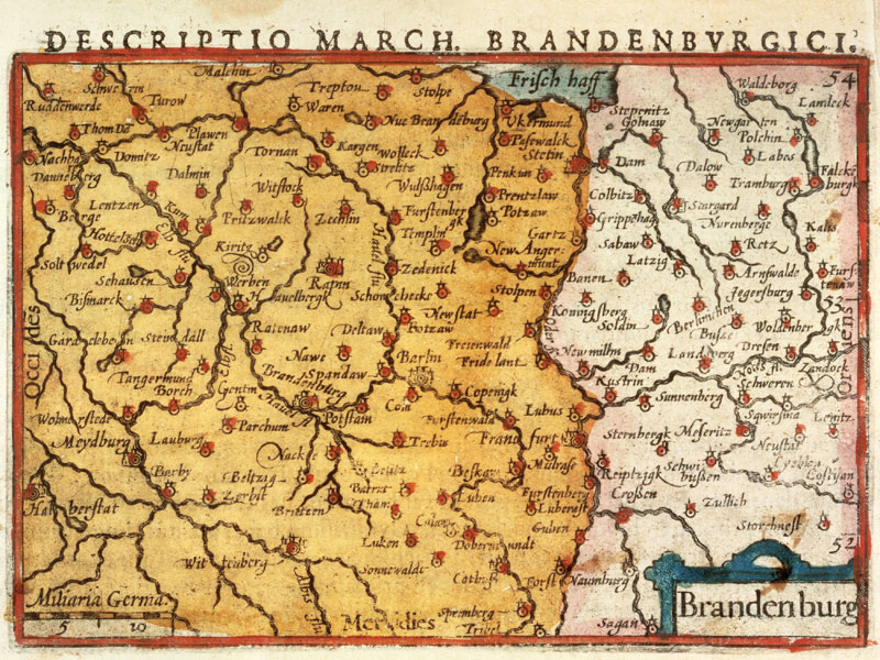 Map of Mark Brandenburg 1606 de Pieter Berts