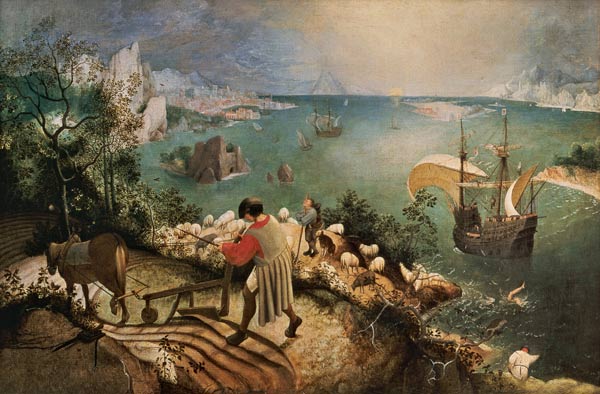 Landscape with the fall of the Ikarus de Pieter Brueghel El Viejo