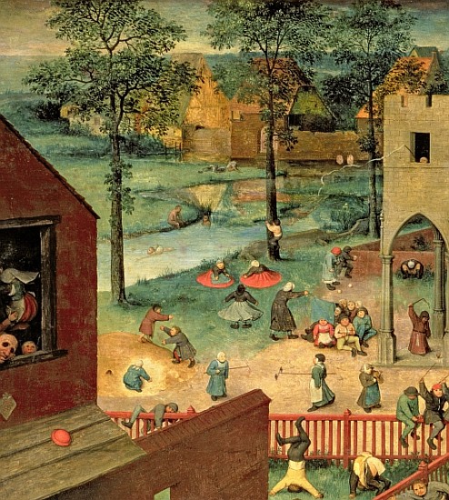 Children''s Games (Kinderspiele), 1560 (detail of 68945) de Pieter Brueghel El Viejo