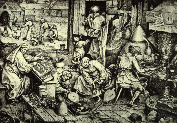 The Alchemist de Pieter Brueghel El Viejo