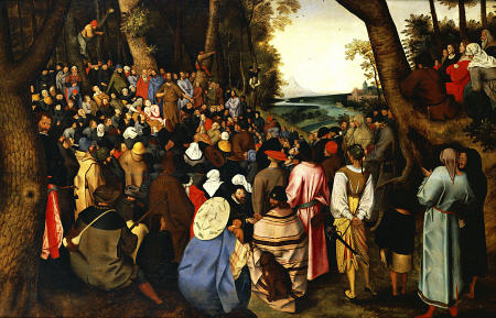 Saint John The Baptist Preaching The Baptism Of Christ Beyond de Pieter Brueghel El Viejo