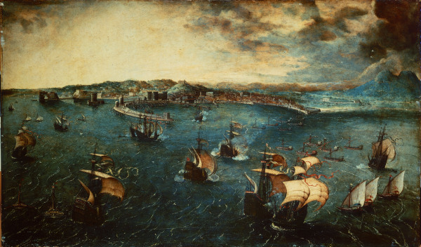 Naval Battle, Gulf of Naples de Pieter Brueghel El Viejo