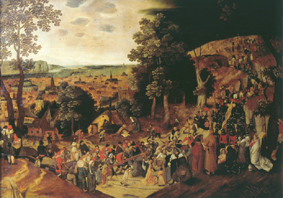 Christus trägt das Kreuz auf den Kalvarienberg de Pieter Brueghel el Joven

