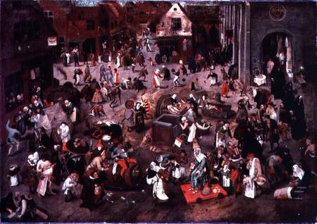 The Clash between Careme and Mardi-Gras de Pieter Brueghel el Joven
